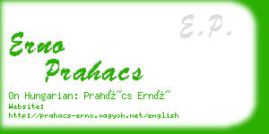 erno prahacs business card